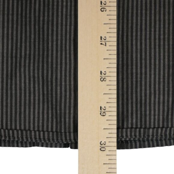 Express Mens Button Down Shirt XL Black Gray Stripe Roll Tab Sleeves Cotton - Picture 9 of 9